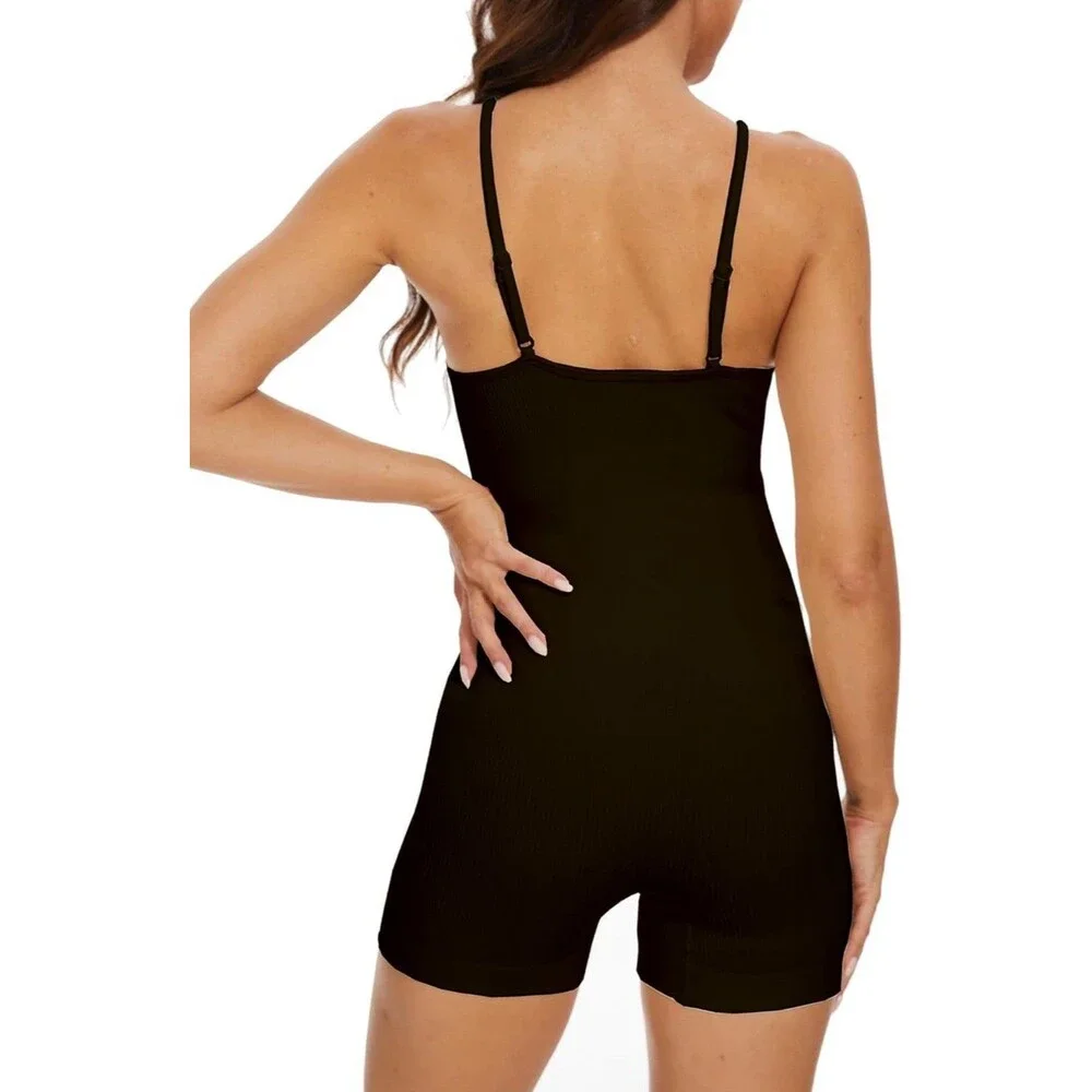 Maternity Workout Romper Pregnancy Yoga Ribbed One Piece Seamless Jumpsuit/ LG